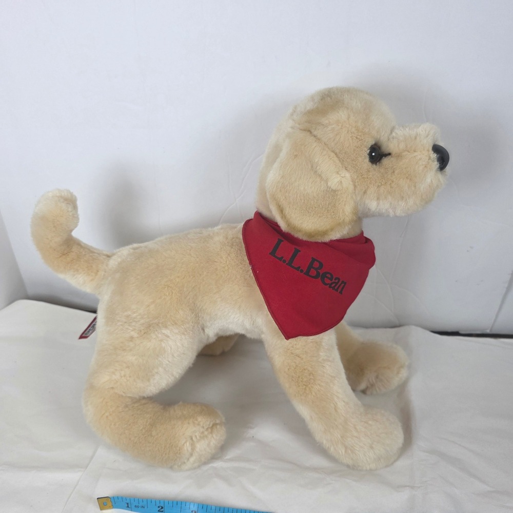Douglas Cuddle Toy Golden Retriever Plush LL Bean Red Bandana Dog 14" Standing